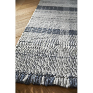 Handmade Origins Highland Check Geometric Rug Hallway in Navy Blue