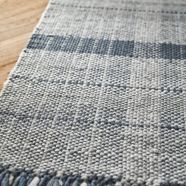Phoenox Origins Highland Check Navy Blue Hand-Woven Geometric Checked Tartan Hallway Runner Rug