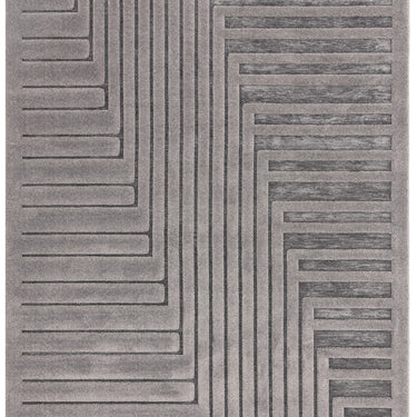 Asiatic London Valley Path 3D Connection Ivory Charcoal Geometric Scandi Soft Rug 120x170 cm