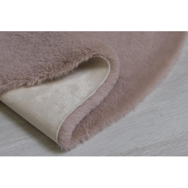 Nursery Kiddy Amour Heart Shape Faux Fur Mat Soft Kids Baby Pink Non Slip Rug in 85 x 85 cm