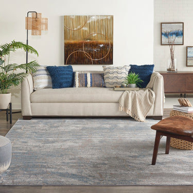 Rustic Textures RUS15 Modern Abstract Rug in Light Grey Blue