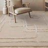 Asiatic London Matrix Infinity Retro Tufted Soft Silky Sand Natural Wool Viscose Abstract Geometric Rug - Medium 120x170 cm (4'x5'6")