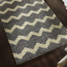 Nordic Taurus Zig-Zag Pattern Grey x5 Polypropylene Shaggy Textured Rug 80x150 cm
