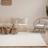Zander Hand Woven Chunky Boucle Wool Plain Ivory Rug - Medium 120x170 cm (4'x5'6")
