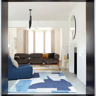 Asiatic London Romy Element Hand-Tufted Blue Wool Modern Soft Rug