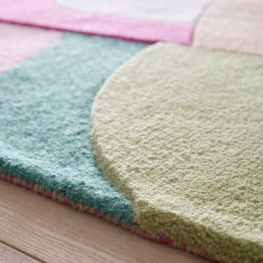 Origins Retro Deco Tufted Multicolour Wool Rug