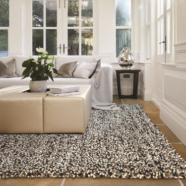 Origins Rocks Shaggy Hand Woven Wool Long Pile Rugs in Natural