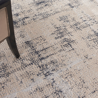Rustic Textures RUS06 Modern Abstract Circle Round Rug in Ivory Blue