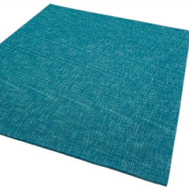 Tweed Teal Wool Hand Woven Rug in Very Large Size 200 x 300 cm