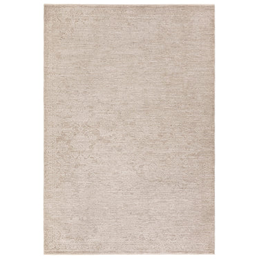 Asiatic London Laurent LA04 Damask Fringed Beige Natural Cotton Traditional Abstract Floral Rug