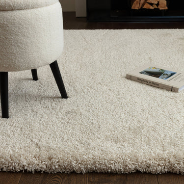 Asiatic London Atlas Thick Pile Ivory Polypropylene Shaggy Textured Rug
