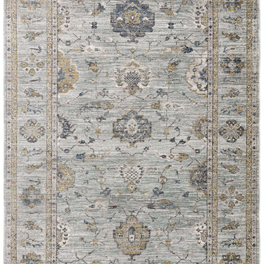 Jasper JA01 Living Classic Heritage Antique Blue Cotton Traditional Vintage Floral Rug - Small 80x160 cm (2'6"x5'3")