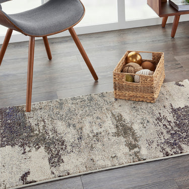 Celestial CES02 Modern Abstract Ivory Grey Rug by Nourison