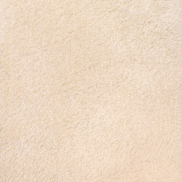 Boston Plain Thick Soft Fluffy Plush Silky Sparkle Shaggy Rug Round in Cream