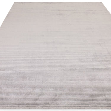 Asiatic London Kuza Stripe Soft Silky Velvety Silver Grey Polypropylene Abstract Textured Distressed Rug