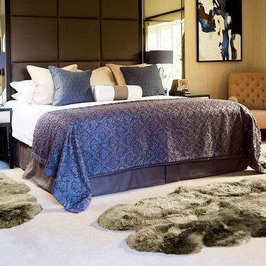 Origins Genuine Animal Fur Khaki Wool Sheepskin Shaggy Rug