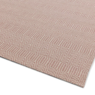 Sloan Hand Woven Flatweave Ethnic Rug in Soft Pink 200 x 290 cm