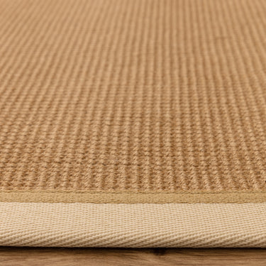Asiatic London Bordo Boucle Sisal Cream Linen Border Natural Beige Jute Cotton Textured Flatweave Rug