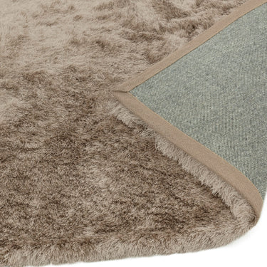Asiatic London Whisper Silky Shiny High Pile Mocha Shaggy Textured Plush Rug