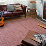 Sloan Hand Woven Flatweave Ethnic Rug or Runner in Marsala Earthy Red - Small 100x150 cm (3'4"x4'11")