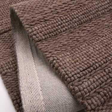 Chunky Knit Brown Braided Hand-Woven Wool Traditional Textured Hallway Runner Rug