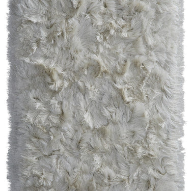 Origins Glamour Deluxe Tufted High Pile Silky Ivory Cotton Shaggy Textured Rug
