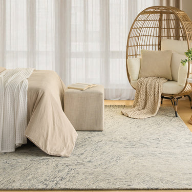 DKNY Pure Angles Tufted Linear Pattern Grey Handmade Wool Abstract Textured Rug