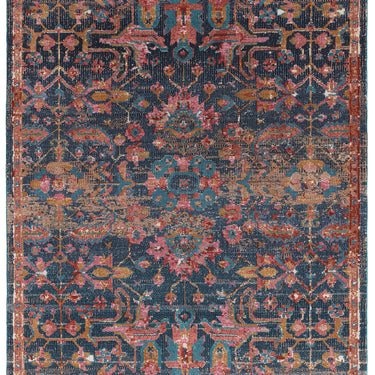 Zola Evin Vintage Traditional Persian Kilim Rug in Shiny Turquoise Blue Pink