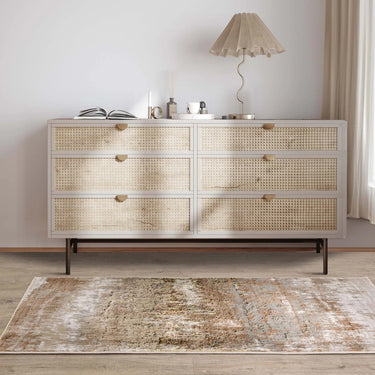 Aurora AU01 Dune Gold Modern Shiny Abstract Design Rug Hallway Runner