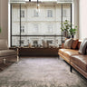 Asiatic London Kuza Border Soft Velvety Silky Green Polypropylene Abstract Textured Distressed Rug 200x290 cm