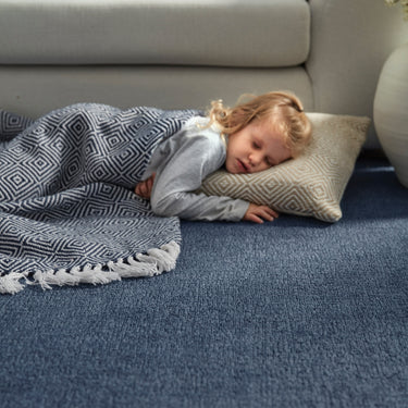 Origins Reef Modern Plain Quality Rug in Navy