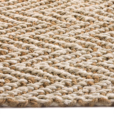 Origins Handmade Braid Stitched Natural Cream Jute Herringbone Rug, Runner or Doormat