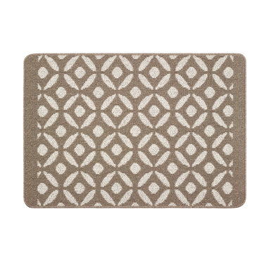 My Stain Resistant Crescent Pattern Stone Beige Washable Non-Slip Polypropylene Geometric Hallway Runner Rug