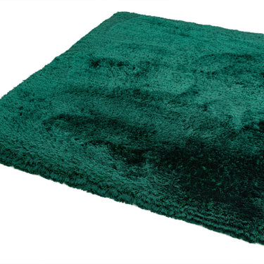 Plush Plain Shaggy High Pile Thick Silky Fluffy Soft Hand Woven Green Rug