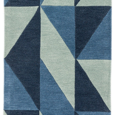 Reef Flag RF04 Geometric Pattern Hand Tufted Rug Hallway Runner in Blue
