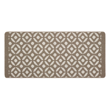 My Stain Resistant Crescent Pattern Stone Beige Washable Non-Slip Polypropylene Geometric Hallway Runner Rug - Runner 67x150 cm (2'3"x5')