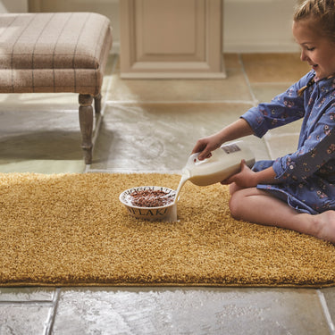 Origins My Ochre Yellow Washable Non-Slip Polypropylene Shaggy Rug