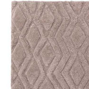 Asiatic London Harrison Greige Living Diamond Shaped Super Grey Handmade Shaggy Geometric Rug