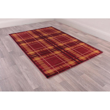 Tartan Check Pattern Living Room Rug Bedroom Rug Hallway Runner in Red or Blue or Grey or Brown