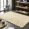 Origins Dallas Soft Thick Pile Champagne Cream Hand-Carved Shaggy Abstract Geometric Rug - Small 80x150 cm (2'6"x5')