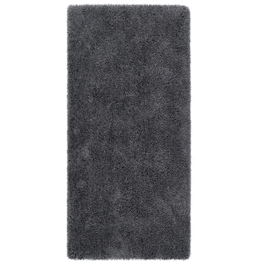 Chicago Shaggy Modern Plain Rug Hallway Runner Circle in Iron Grey
