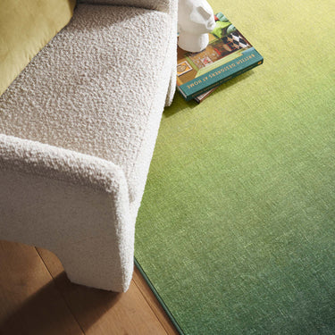 Eco-Washable Ombre Celery Green Non-Slip Modern Rug