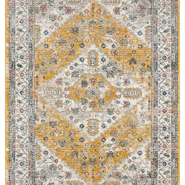 URCO Nova Enzo Cream Gold Polypropylene Traditional Vintage Bordered Rug