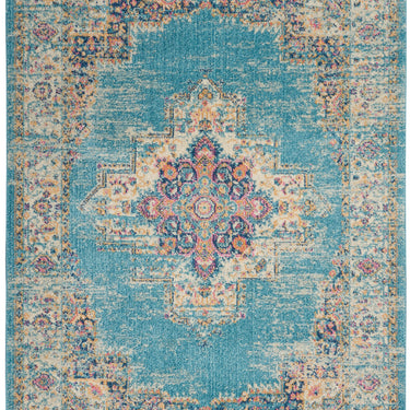 Nourison Passion PSN03 Traditional Medallion Persian Rug in Light Blue
