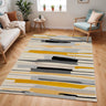 City CIT2340 Ochre Charcoal Painted Stripes Washable Jute Polypropylene Abstract Hallway Runner Rug - Medium 120x170 cm (4'x5'6")