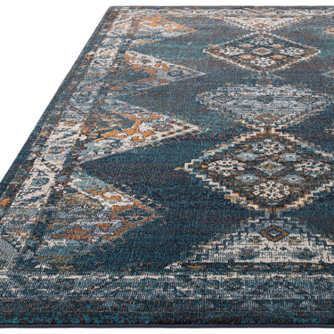 Zola Kian Traditional Persian Medallion Rug in Teal Blue