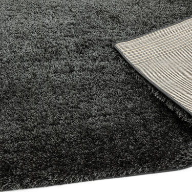 Payton Shaggy Rug Soft Fluffy Living Room Bedroom Silky Shimmer Charcoal Black Rug