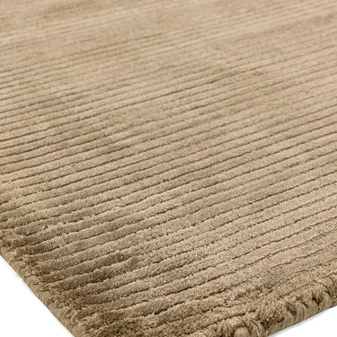 Bellagio Modern Plain Loop Striped Shiny Viscose Hand Woven Taupe Rug
