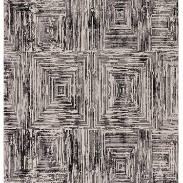 Asiatic London Kuza Portrait New Linear Pattern Grey Polypropylene Abstract Textured Distressed Rug