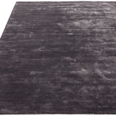 Katherine Carnaby Chrome Hand Made Rug Modern Plain Viscose Silky Shiny Luxurious Lead Grey Rug